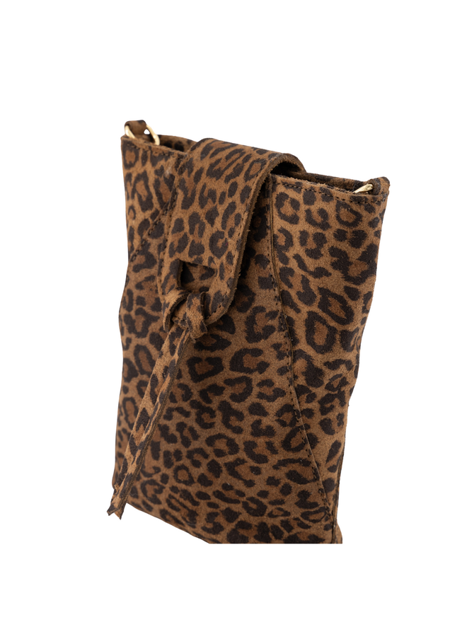 Jewelz tas Kendra Suède Luipaard/Goudkleurig