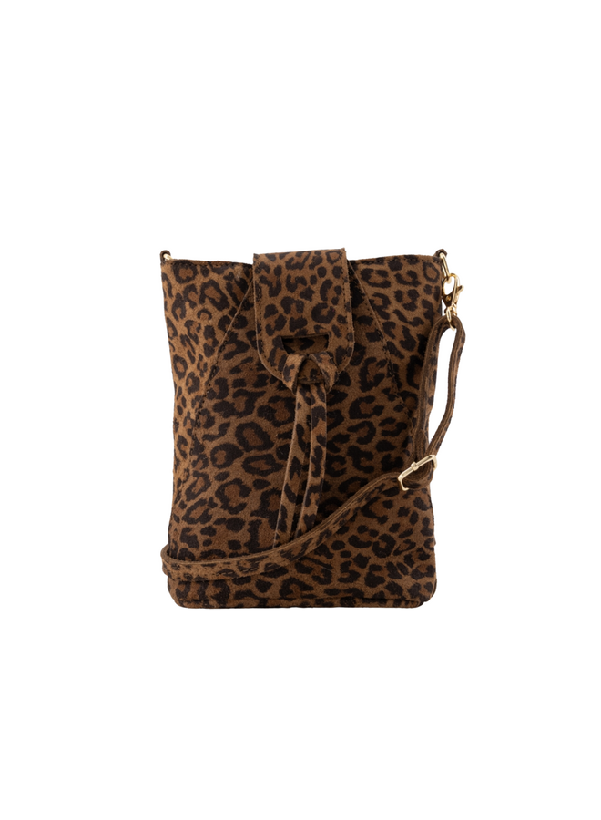 Jewelz tas Kendra Suède Luipaard/Goudkleurig