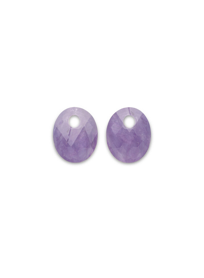 Sparkling Jewels oorbel Edelstenen Small Oval Amethyst