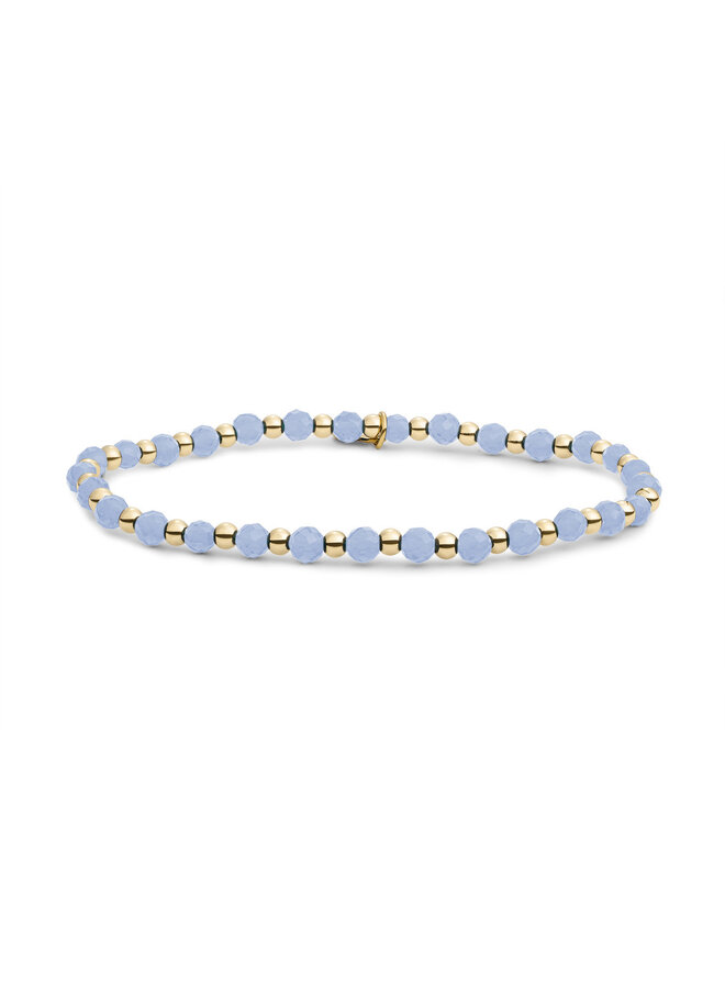 Sparkling Jewels armband Interstellar Milky Blue Jade Goudkleurig