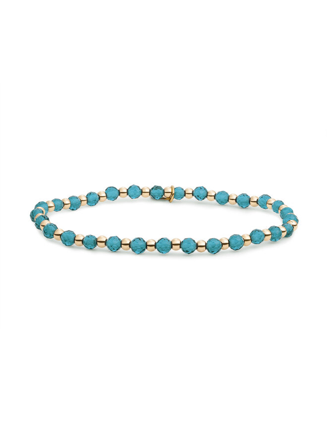 Sparkling Jewels armband Interstellar Turquoise Quartz Goudkleurig