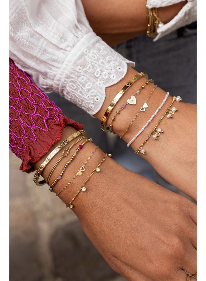 My Jewellery armbandenset Twee Hartjes Goudkleurig
