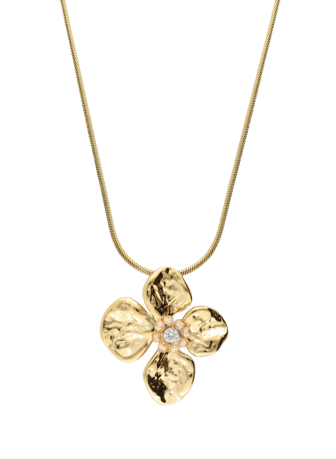My Jewellery ketting Botanical Bloem Beige/Goudkleurig