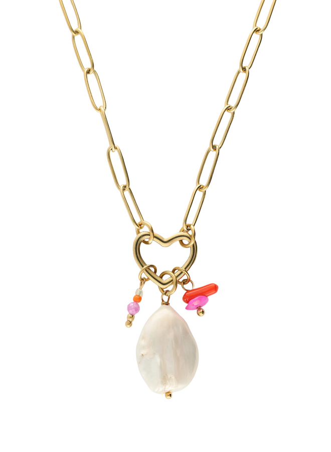 My Jewellery ketting Botanical Schakel Parel/Goudkleurig