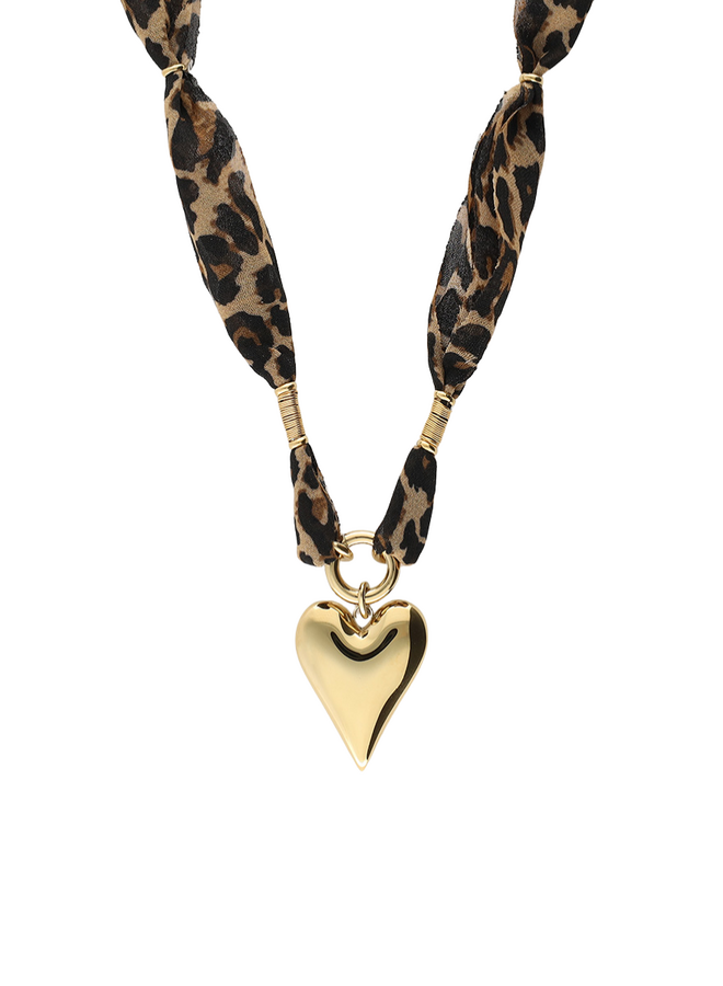 My Jewellery ketting Hart Panterprint/Goudkleurig