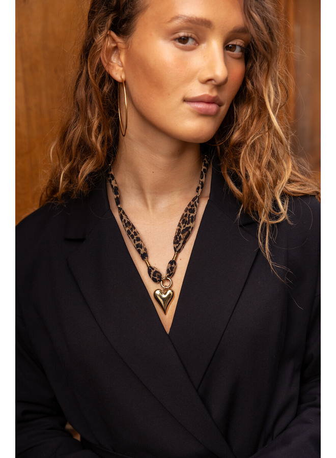 My Jewellery ketting Hart Panterprint/Goudkleurig