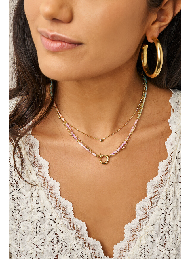 My Jewellery ketting Botanical Driedubbel Multi/Goudkleurig