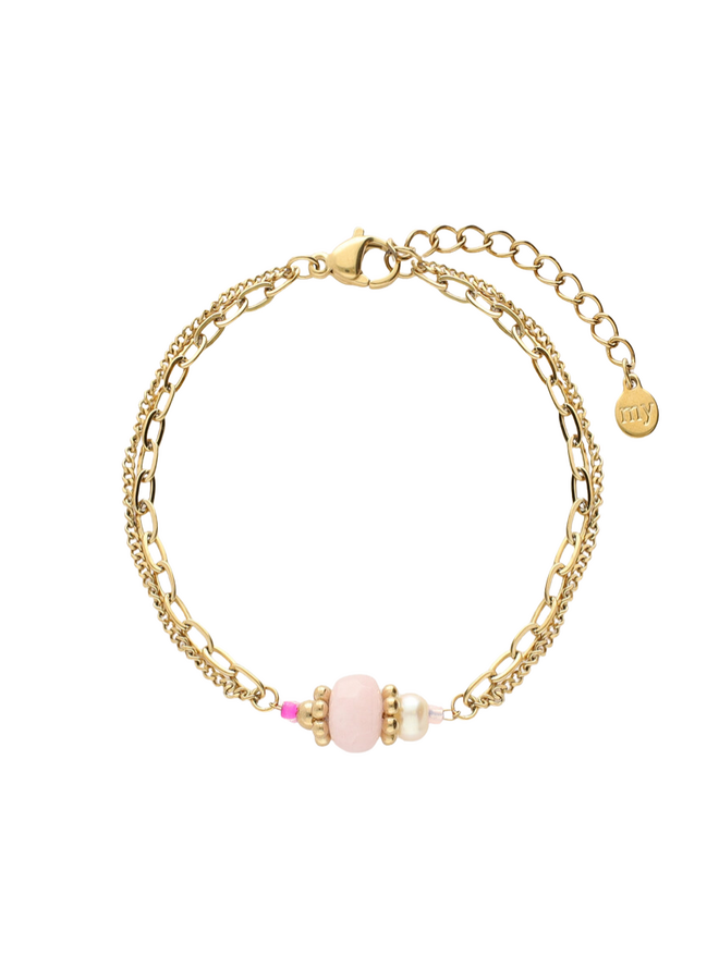 My Jewellery armband Botanical Kraal Roze/Goudkleurig