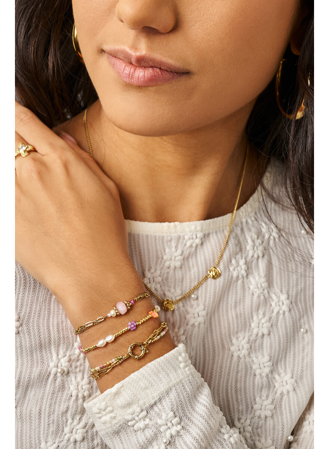 My Jewellery armband Botanical Kraal Roze/Goudkleurig