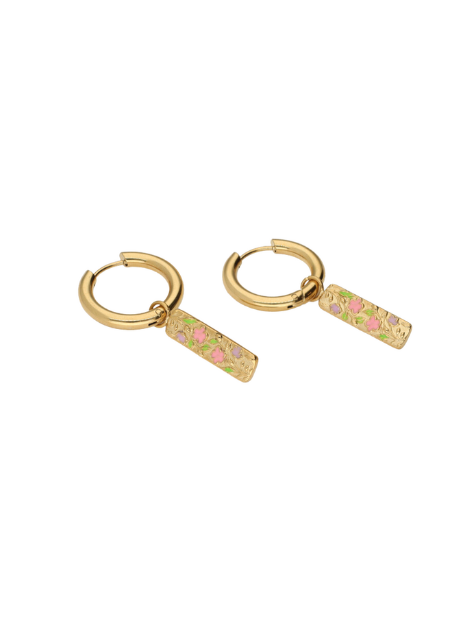 My Jewellery oorbellen Botanical Bloemen Bedel Goudkleurig