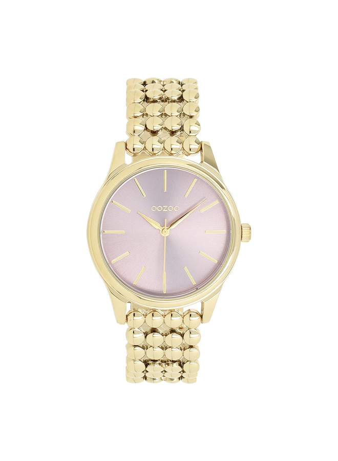 OOZOO Timepieces horloge C11672 Goudkleurig/Roze