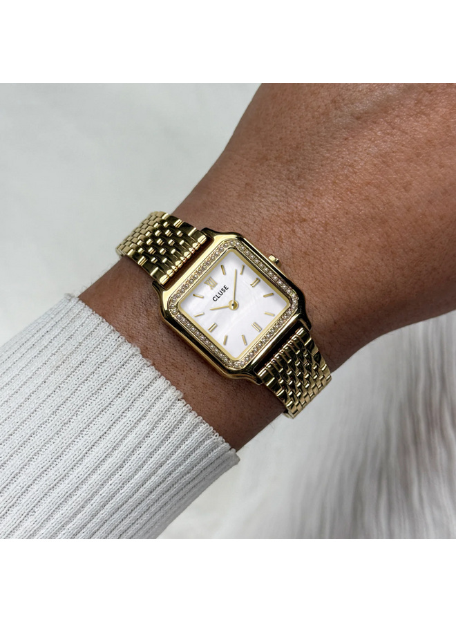 CLUSE horloge Gracieuse Petite Pearls Goudkleurig/Wit