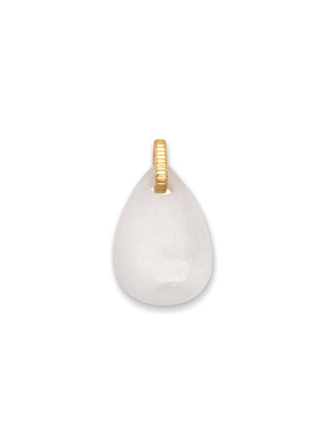 Melano Kosmic hanger Gem Droplet White Jade Goudkleurig