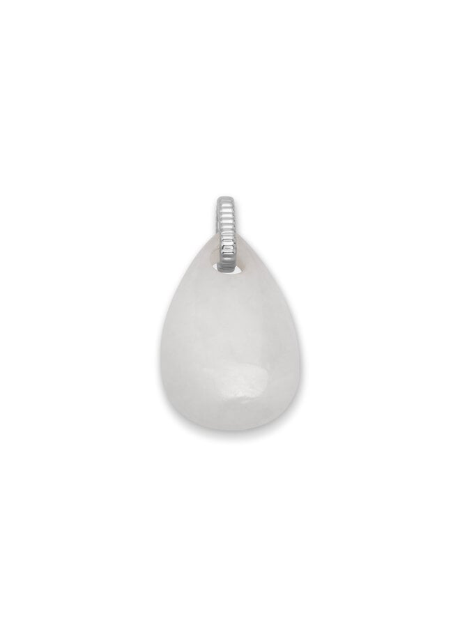 Melano Kosmic hanger Gem Droplet White Jade Zilverkleurig