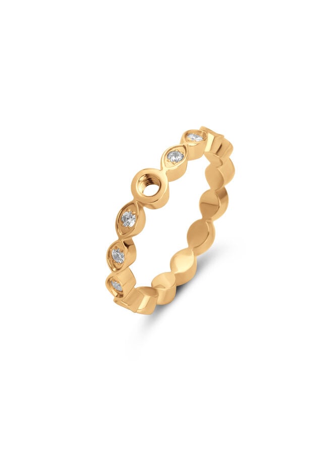 Melano Twisted ring Tate CZ Goudkleurig