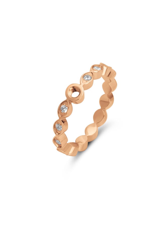 Melano Twisted ring Tate CZ Rosékleurig