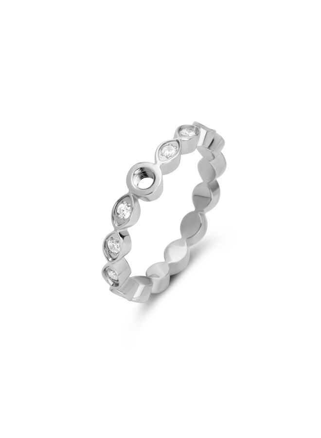 Melano Twisted ring Tate CZ Zilverkleurig