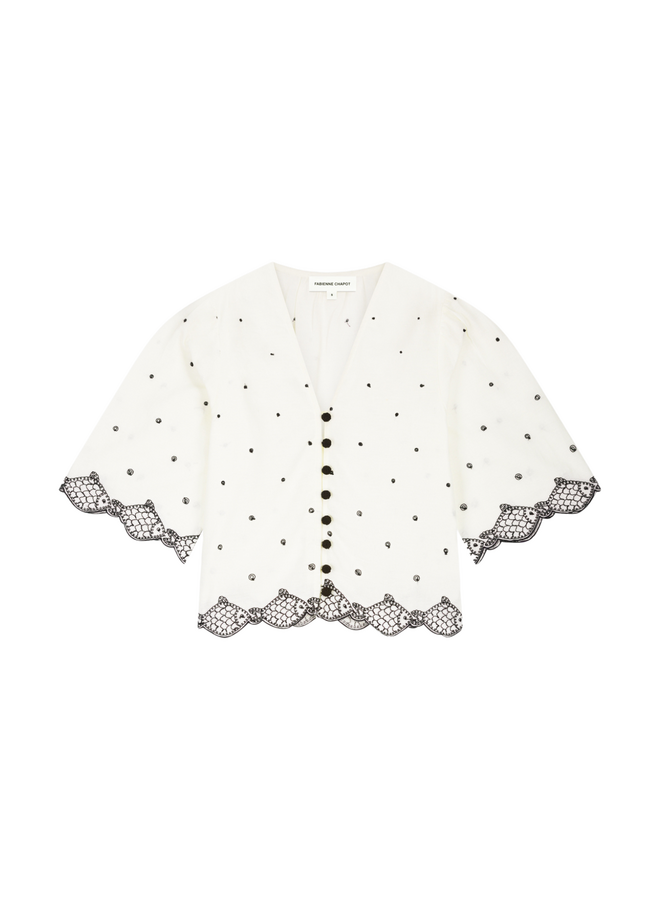 Blouse Tylera Cosy White/Black
