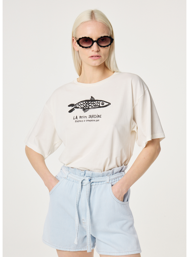 T-shirt Fay Cosy White/Black