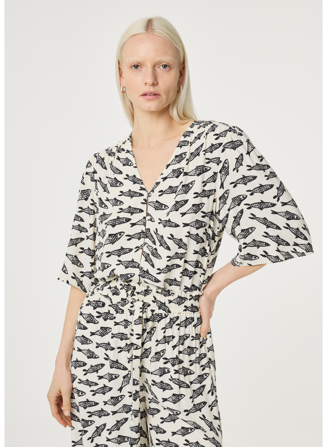 Blouse Starlet Cosy White/Black