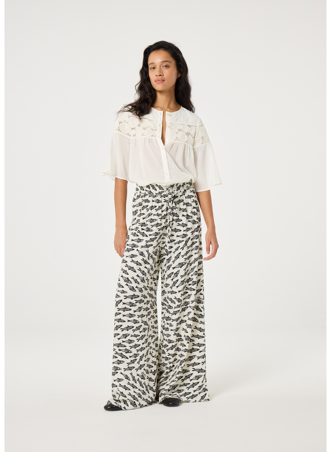 Broek Palapa Cosy White/Black