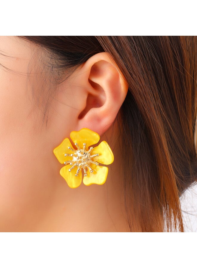 Day & Eve oorbellen E60057-2 Geel/Goudkleurig