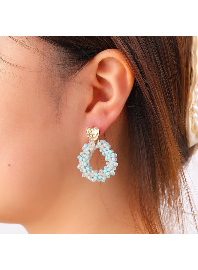 Day & Eve oorbellen E55216-19 Blauw/Goudkleurig