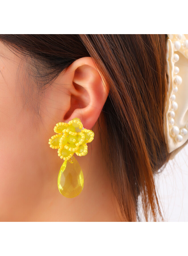 Day & Eve oorbellen E55222-6 Geel/Goudkleurig