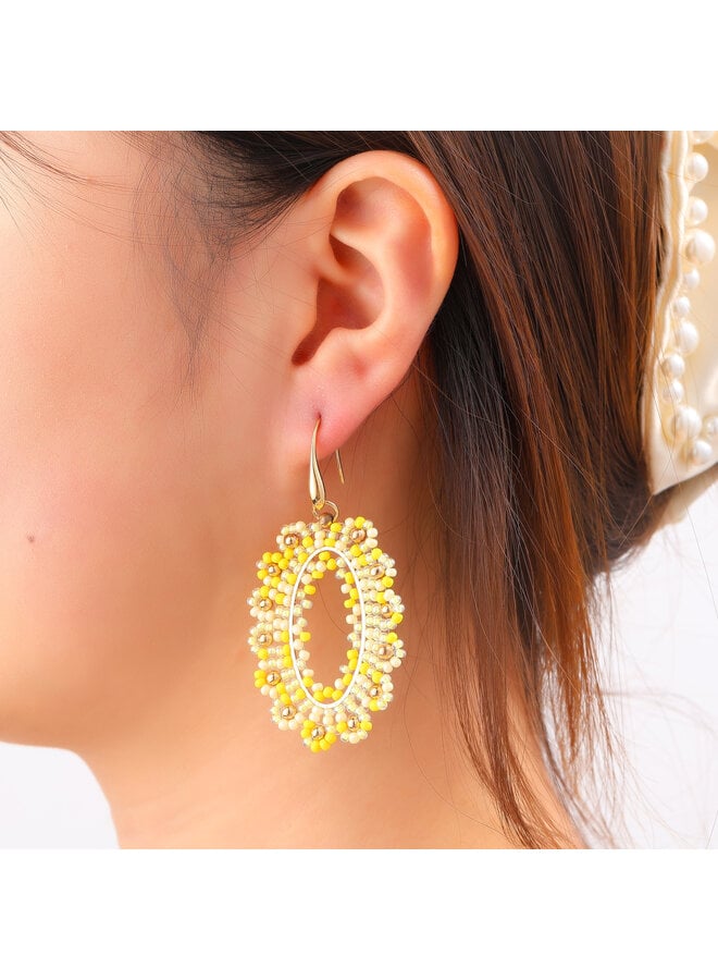 Day & Eve oorbellen E60081-2 Geel/Goudkleurig