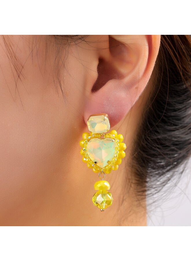 Day & Eve oorbellen E60104-2 Geel/Goudkleurig