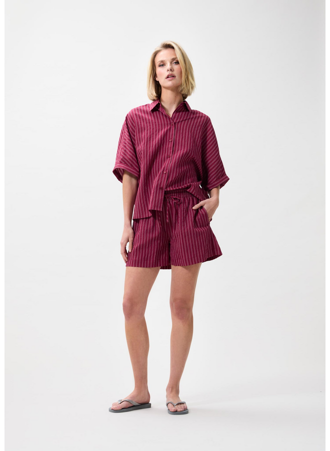 Blouse Striped Berry