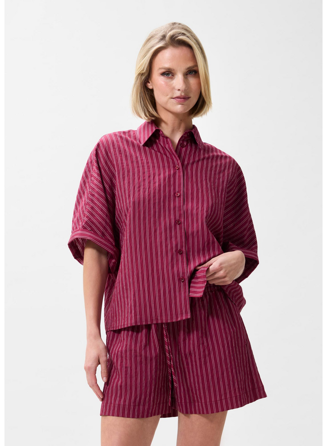 Blouse Striped Berry