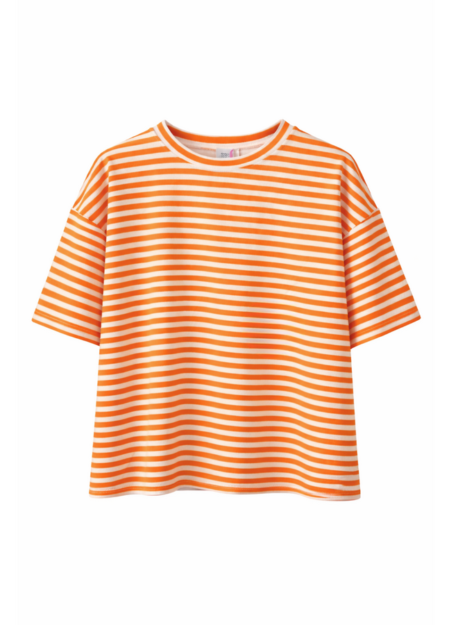T-shirt Nowie Gestreept Oranje/Beige Onesize