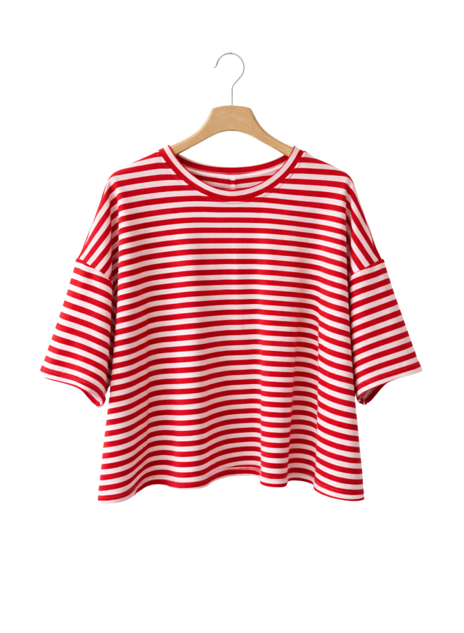 T-shirt Nowie Gestreept Roze/Rood Onesize