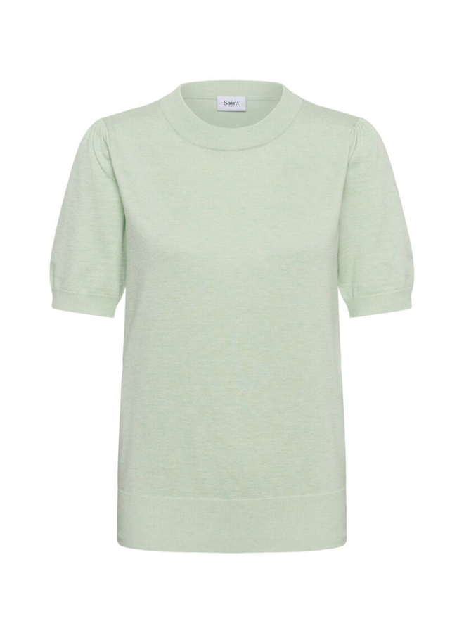Top MilaSZ Korte Mouw Cameo Green Melange