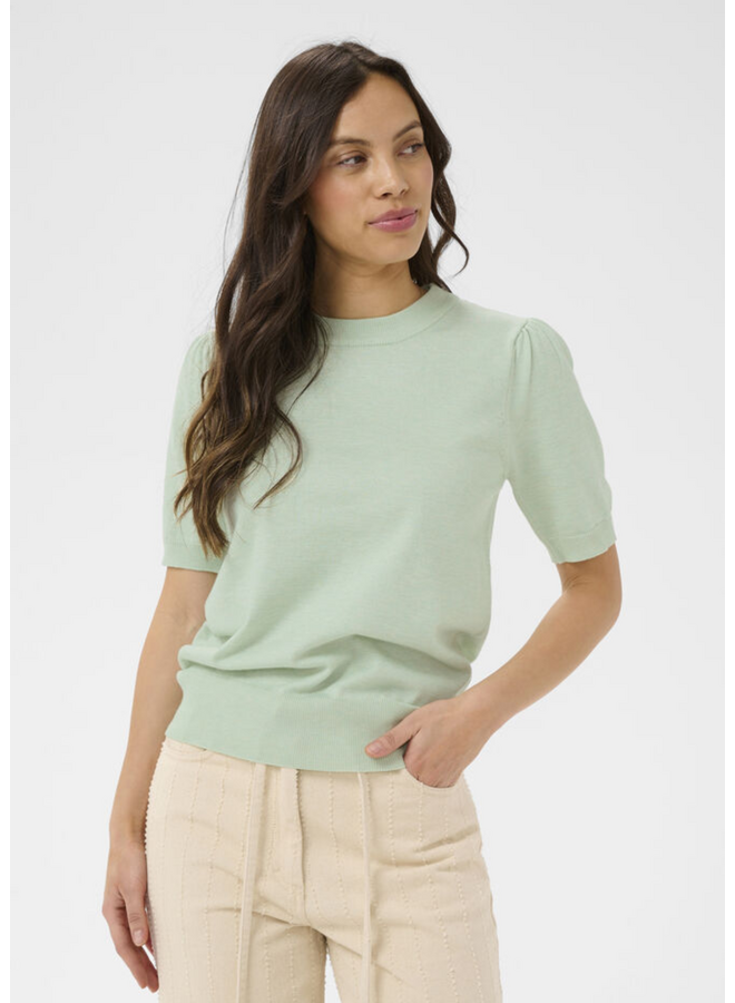 Top MilaSZ Korte Mouw Cameo Green Melange