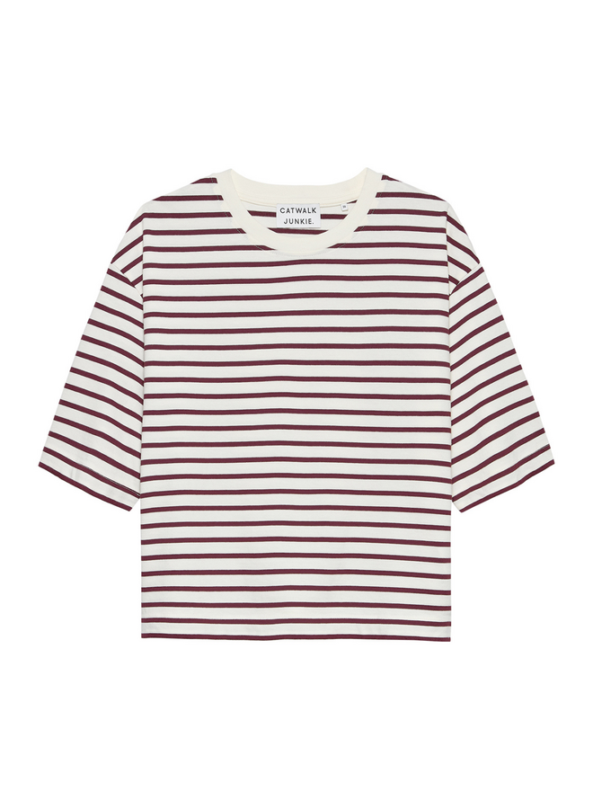 T-shirt Loose Fit Striped Winetasting