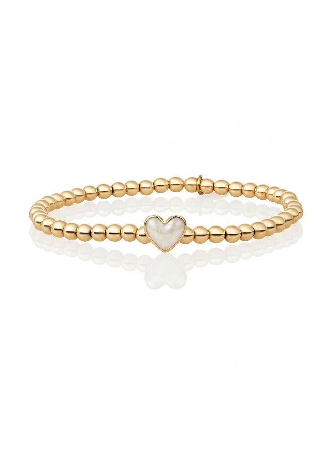 Sparkling Jewels armband Mom Pearl Enamel Goudkleurig