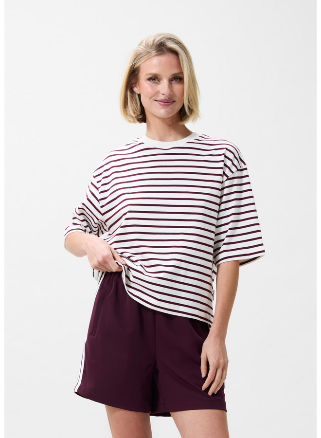 T-shirt Loose Fit Striped Winetasting