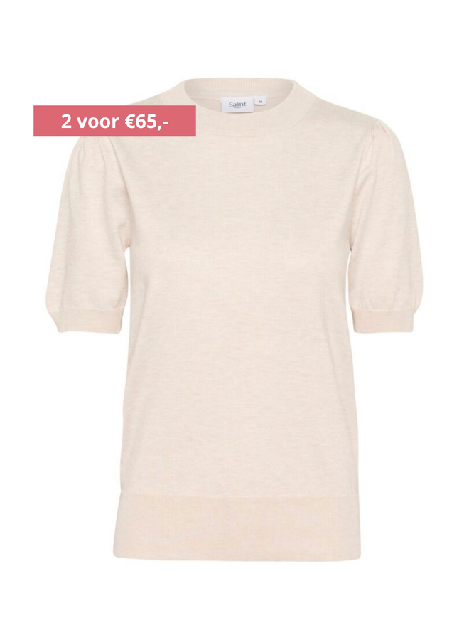 Top MilaSZ Korte Mouw Fog Melange