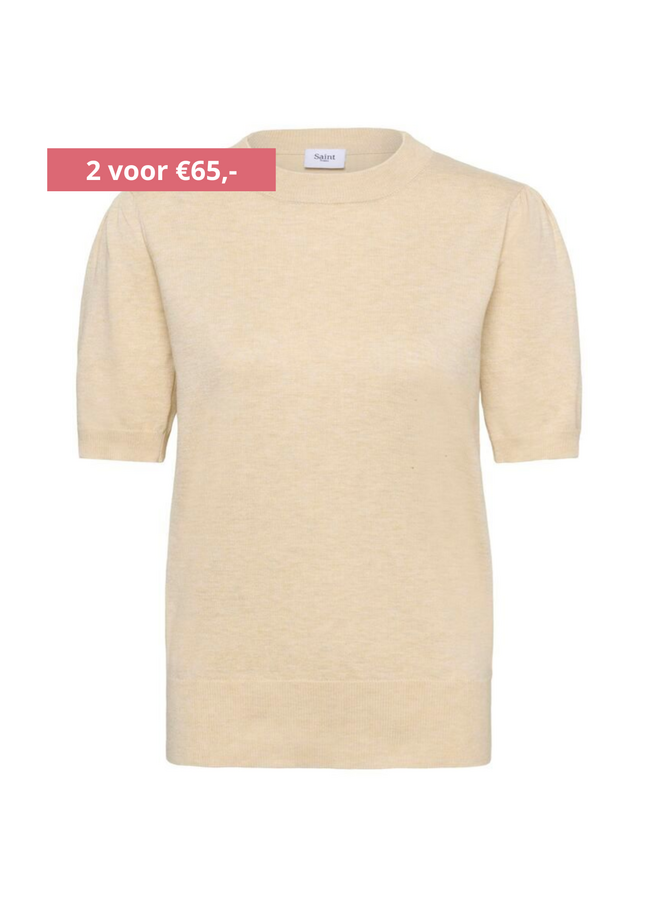 Top MilaSZ Korte Mouw Brown Rice Melange