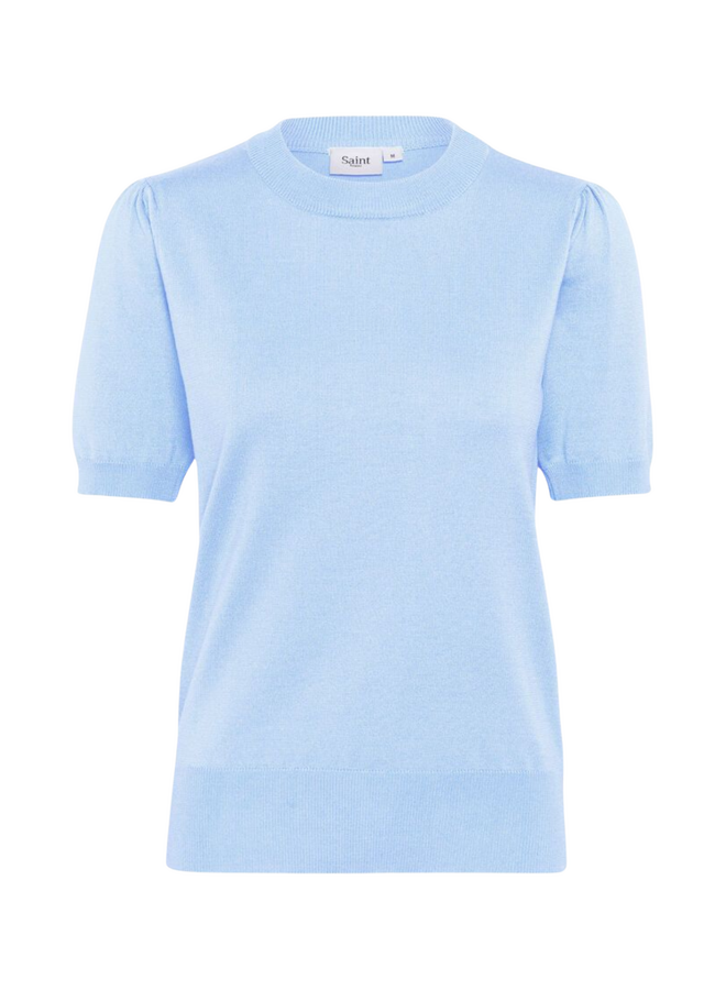 Top MilaSZ Korte Mouw Chambray Blue