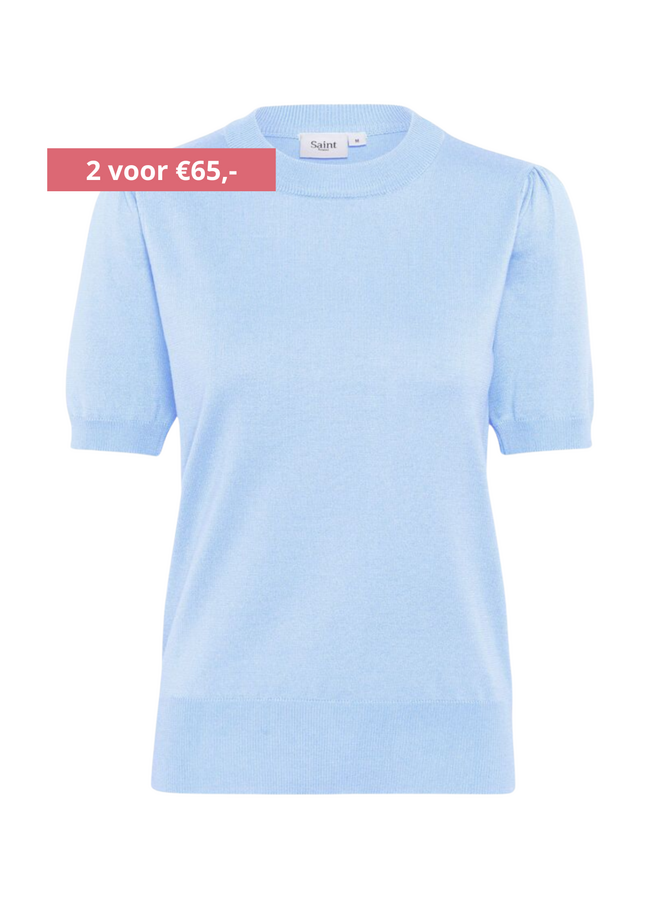 Top MilaSZ Korte Mouw Chambray Blue