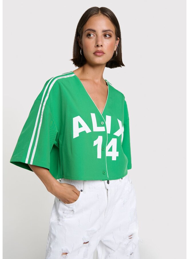 Shirt Baseball Cropped Bright Green