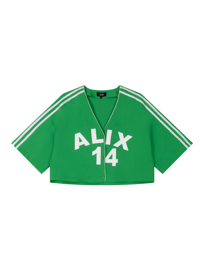 Shirt Baseball Cropped Bright Green