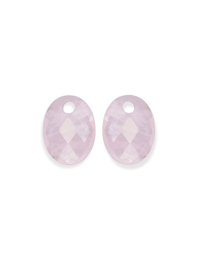 Sparkling Jewels oorbel Edelstenen Medium Oval Rose Quartz