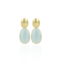 LOTT. oorbellen Doris M Light Aqua/Goud Verguld