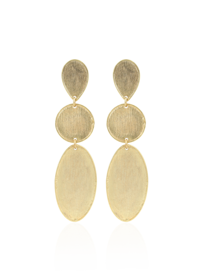 LOTT. oorbellen Triple Ovaal Brass/Goud Verguld