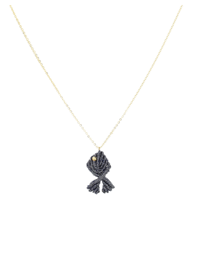 LOTT. ketting Vis Deep Blue/Goud Verguld