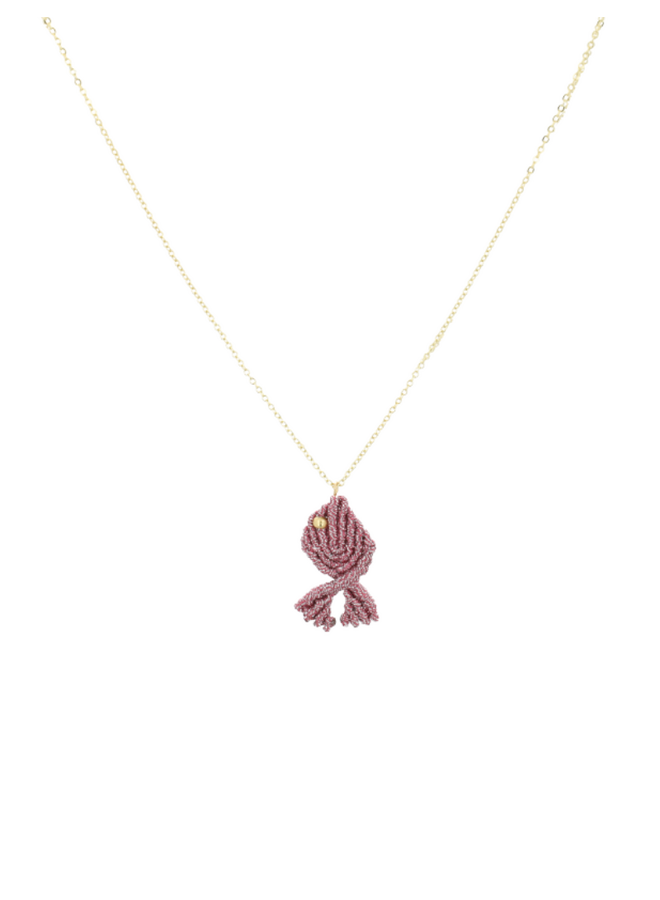 LOTT. ketting Vis Light Purple/Goud Verguld